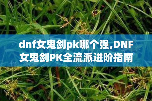 dnf女鬼剑pk哪个强,DNF女鬼剑PK全流派进阶指南,在竞技场中挥刃破局 dnf女鬼剑pk哪个强,DNF女鬼剑PK全流派进阶指南,在竞技场中挥刃破局