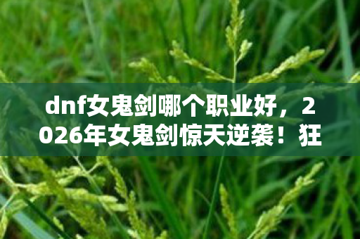 dnf女鬼剑哪个职业好，2026年女鬼剑惊天逆袭！狂喜背后竟藏致命危机？