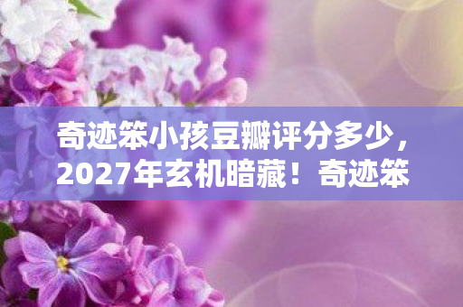 奇迹笨小孩豆瓣评分多少,2027年玄机暗藏!奇迹笨小孩评分沉默背后,藏着什么人生密码? 奇迹笨小孩豆瓣评分多少,2027年玄机暗藏!奇迹笨小孩评分沉默背后,藏着什么人生密码?
