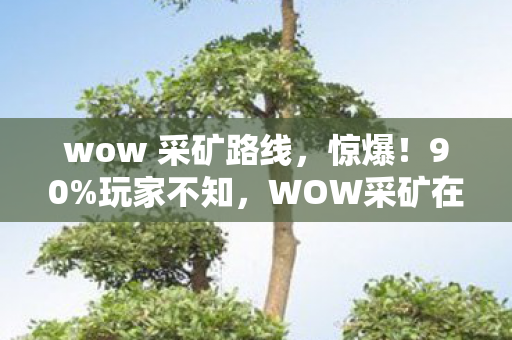 wow 采矿路线,惊爆!90%玩家不知,WOW采矿在三平台效率竟差300%! wow 采矿路线,惊爆!90%玩家不知,WOW采矿在三平台效率竟差300%!
