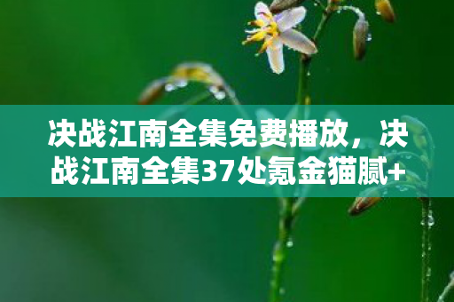决战江南全集免费播放，决战江南全集37处氪金猫腻+5大伪创新，这波操作让我上头到想摔手机！