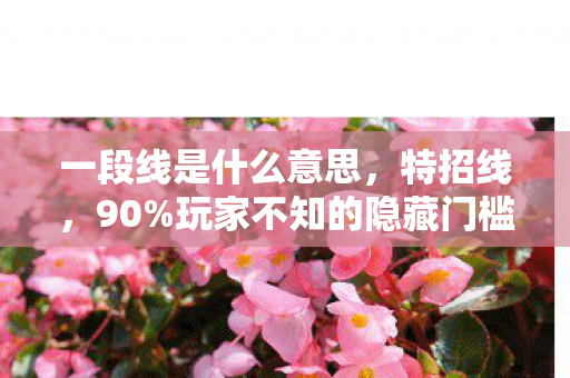 一段线是什么意思,特招线,90%玩家不知的隐藏门槛,你的努力为何总差1%? 一段线是什么意思,特招线,90%玩家不知的隐藏门槛,你的努力为何总差1%?
