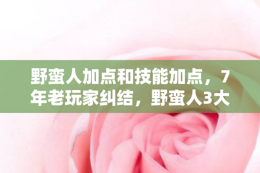 野蛮人加点和技能加点,7年老玩家纠结,野蛮人3大流派加点,到底该选哪条路? 野蛮人加点和技能加点,7年老玩家纠结,野蛮人3大流派加点,到底该选哪条路?