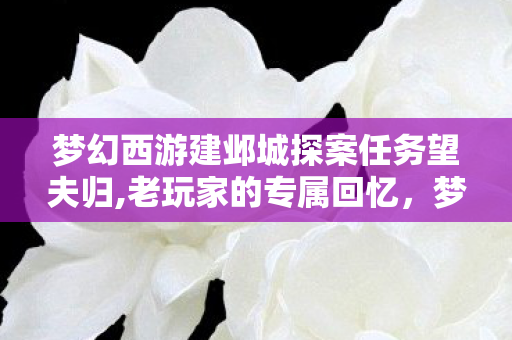 梦幻西游建邺城探案任务望夫归,老玩家的专属回忆,梦幻西游建邺城探案任务里的烟火气 梦幻西游建邺城探案任务望夫归,老玩家的专属回忆,梦幻西游建邺城探案任务里的烟火气
