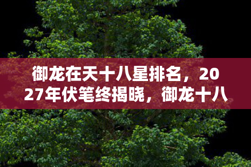 御龙在天十八星排名,2027年伏笔终揭晓,御龙十八星天尊退场,鼻子一酸忆往昔 御龙在天十八星排名,2027年伏笔终揭晓,御龙十八星天尊退场,鼻子一酸忆往昔