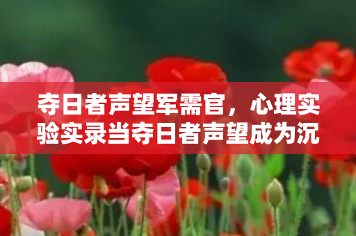 夺日者声望军需官,心理实验实录当夺日者声望成为沉迷陷阱,多巴胺操控下的细思极恐循环 夺日者声望军需官,心理实验实录当夺日者声望成为沉迷陷阱,多巴胺操控下的细思极恐循环