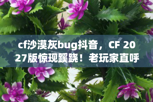 cf沙漠灰bug抖音，CF 2027版惊现蹊跷！老玩家直呼爷青回的沙漠灰之变