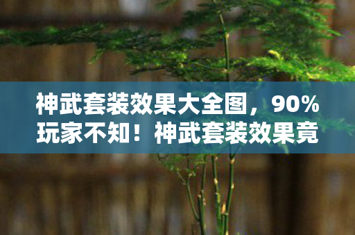 神武套装效果大全图,90%玩家不知!神武套装效果竟在主机端强出端游3倍? 神武套装效果大全图,90%玩家不知!神武套装效果竟在主机端强出端游3倍?