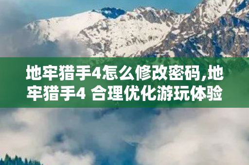地牢猎手4怎么修改密码,地牢猎手4 合理优化游玩体验的实用调整指南