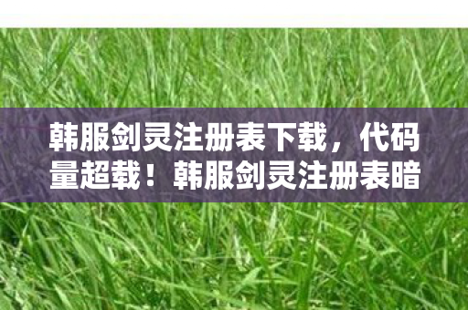 韩服剑灵注册表下载,代码量超载!韩服剑灵注册表暗线触发神经共振,玩家集体头皮发麻 韩服剑灵注册表下载,代码量超载!韩服剑灵注册表暗线触发神经共振,玩家集体头皮发麻