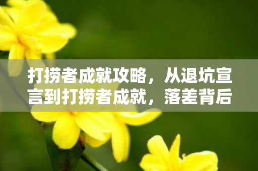 打捞者成就攻略,从退坑宣言到打捞者成就,落差背后,笑着笑着哭了真相 打捞者成就攻略,从退坑宣言到打捞者成就,落差背后,笑着笑着哭了真相