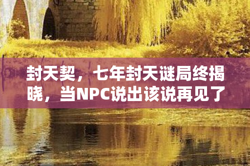 封天契，七年封天谜局终揭晓，当NPC说出该说再见了，百万玩家泪目