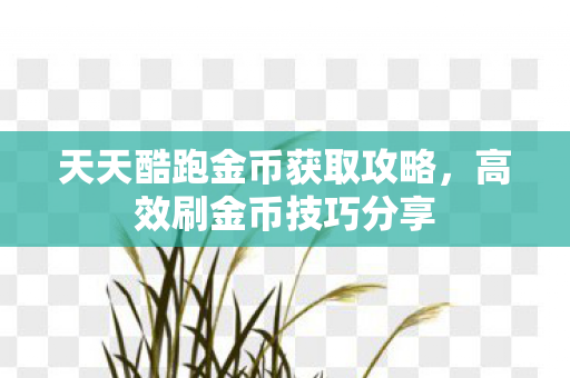 天天酷跑金币获取攻略图片