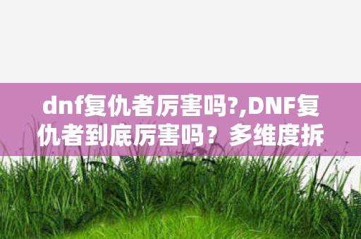 dnf复仇者厉害吗?,DNF复仇者到底厉害吗?多维度拆解这个冷门强势职业的真实体验 dnf复仇者厉害吗?,DNF复仇者到底厉害吗?多维度拆解这个冷门强势职业的真实体验