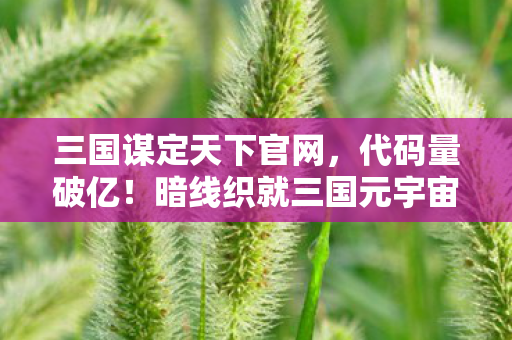 三国谋定天下官网,代码量破亿!暗线织就三国元宇宙,这操作让人头皮发麻 三国谋定天下官网,代码量破亿!暗线织就三国元宇宙,这操作让人头皮发麻