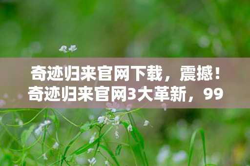 奇迹归来官网下载，震撼！奇迹归来官网3大革新，99%玩家直呼爷青回！