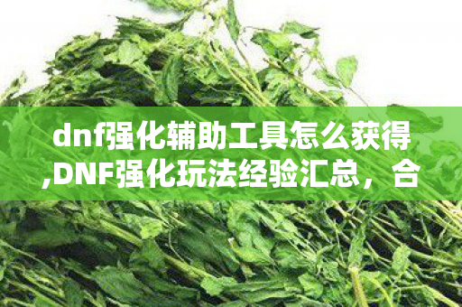 dnf强化辅助工具怎么获得,DNF强化玩法经验汇总，合理提升装备强化效率的实用攻略