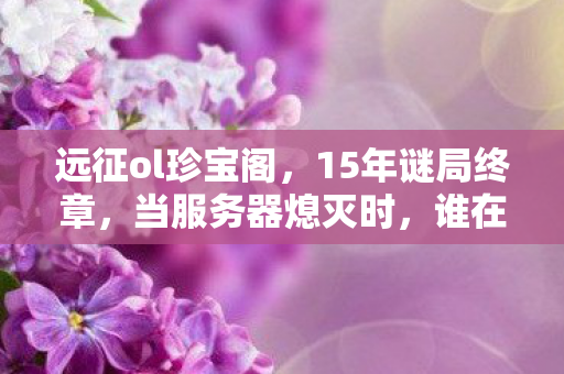 远征ol珍宝阁，15年谜局终章，当服务器熄灭时，谁在数据坟场点亮了烛光？
