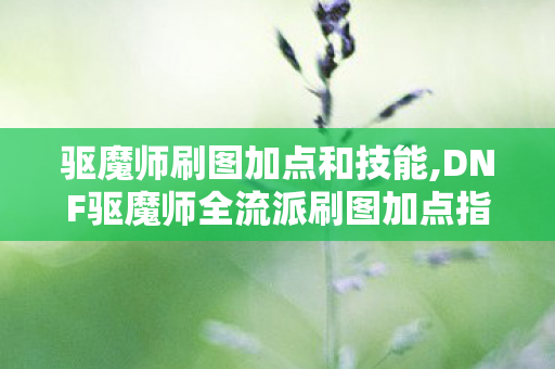 驱魔师刷图加点和技能,DNF驱魔师全流派刷图加点指南 高效清图不踩坑