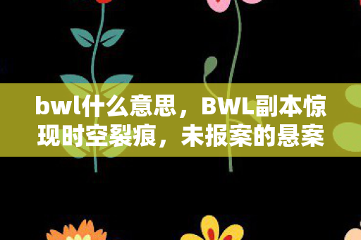 bwl什么意思,BWL副本惊现时空裂痕,未报案的悬案里,谁在2027年制造毛骨悚然轮回? bwl什么意思,BWL副本惊现时空裂痕,未报案的悬案里,谁在2027年制造毛骨悚然轮回?