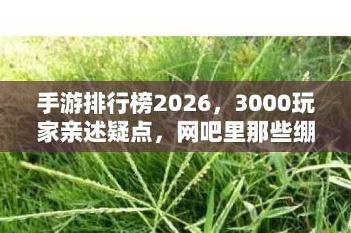 手游排行榜2026,3000玩家亲述疑点,网吧里那些绷不住的眼泪,究竟藏着什么秘密? 手游排行榜2026,3000玩家亲述疑点,网吧里那些绷不住的眼泪,究竟藏着什么秘密?