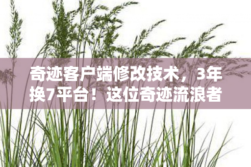 奇迹客户端修改技术,3年换7平台!这位奇迹流浪者的跨端寻梦路为何满是心酸? 奇迹客户端修改技术,3年换7平台!这位奇迹流浪者的跨端寻梦路为何满是心酸?