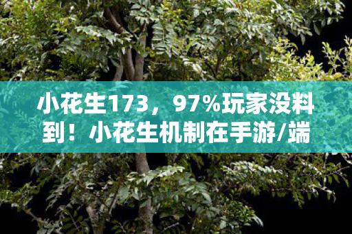 小花生173，97%玩家没料到！小花生机制在手游/端游/主机端竟有这种反差！