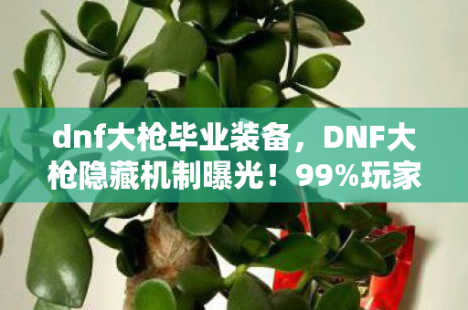 dnf大枪毕业装备,DNF大枪隐藏机制曝光!99%玩家不知的3大逆天操作,秒变战场主宰! dnf大枪毕业装备,DNF大枪隐藏机制曝光!99%玩家不知的3大逆天操作,秒变战场主宰!