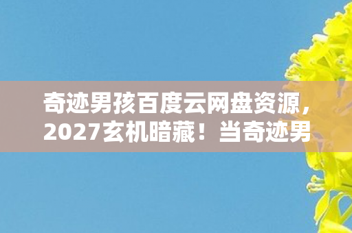 奇迹男孩百度云网盘资源,2027玄机暗藏!当奇迹男孩的沉默,撕开人生选择的真相 奇迹男孩百度云网盘资源,2027玄机暗藏!当奇迹男孩的沉默,撕开人生选择的真相
