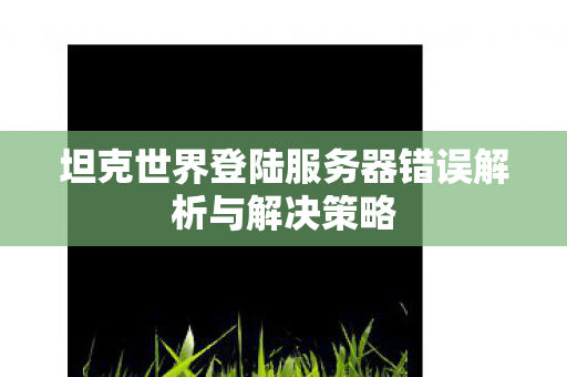 坦克世界登陆服务器错误解析与解决策略图片