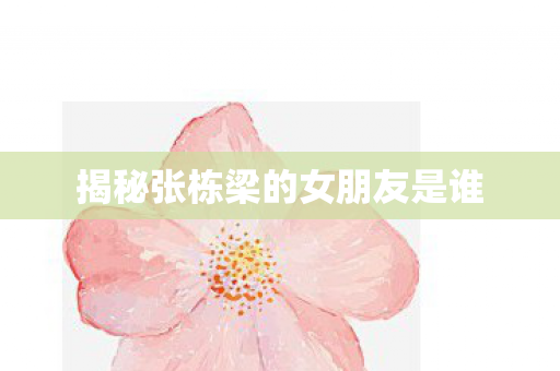 揭秘张栋梁的女朋友是谁图片