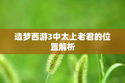 造梦西游3中太上老君的位置解析图片