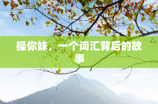 一个词汇背后的故事图片