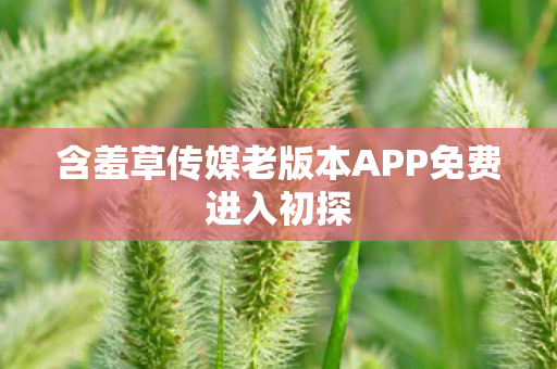 含羞草传媒老版本APP免费进入初探图片