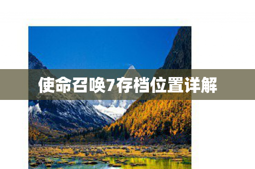使命召唤7存档位置详解图片