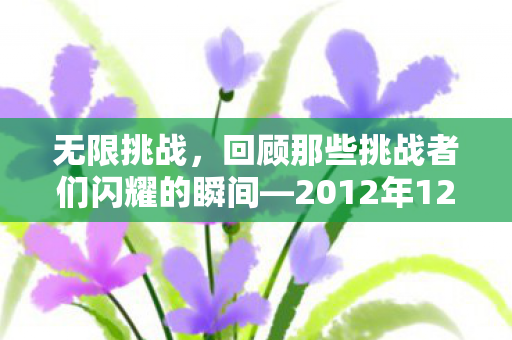 回顾那些挑战者们闪耀的瞬间图片