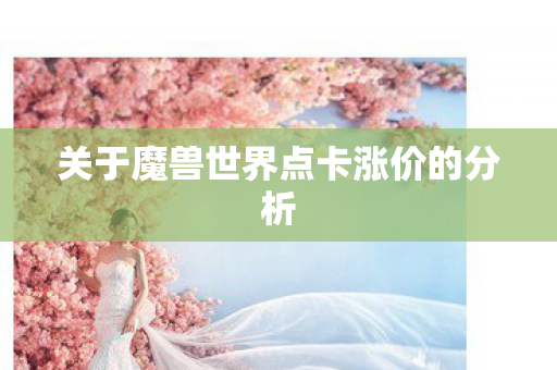 关于魔兽世界点卡涨价的分析图片