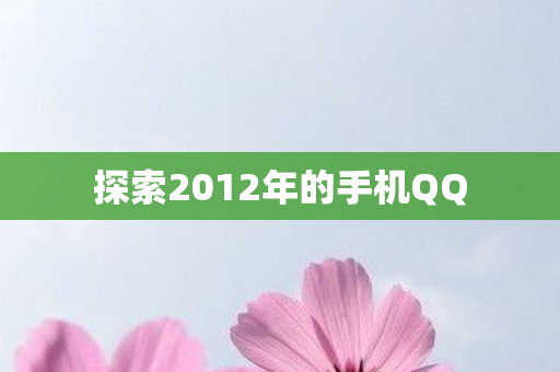 探索2012年的手机QQ图片