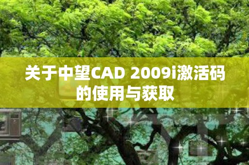 关于中望CAD 2009i激活码的使用与获取 关于中望CAD 2009i激活码的使用与获取