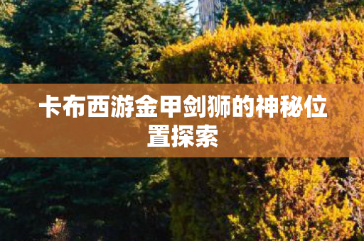 卡布西游金甲剑狮的神秘位置探索图片