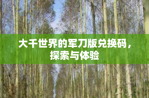 大千世界的军刀版兑换码图片