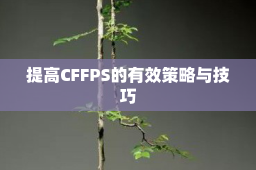 提高CFFPS的有效策略与技巧图片