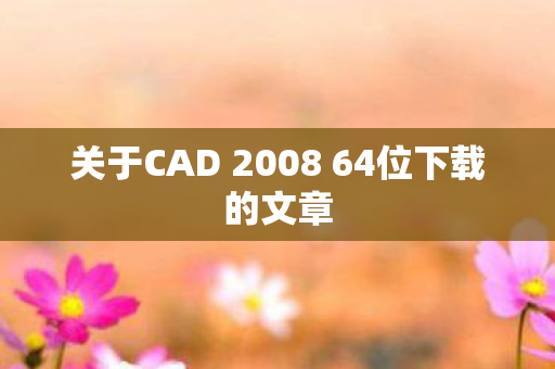 关于CAD 2008 64位下载的文章图片