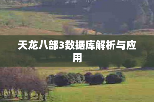 天龙八部3数据库解析与应用图片