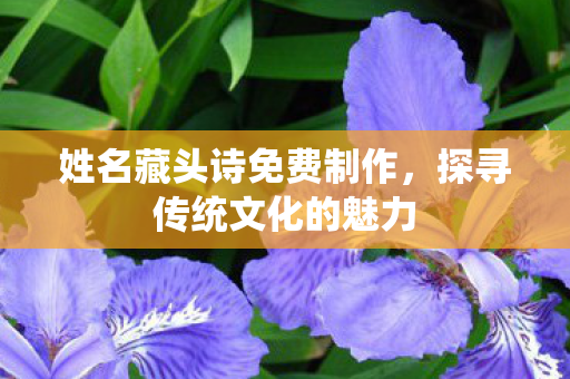 姓名藏头诗免费制作图片