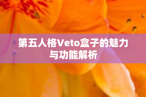 第五人格Veto盒子的魅力与功能解析图片
