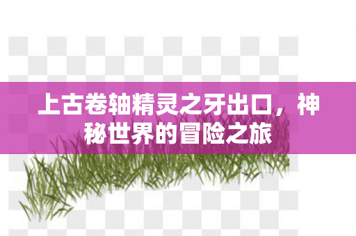 上古卷轴精灵之牙出口图片