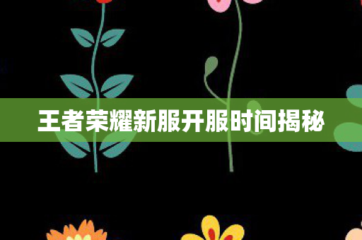 王者荣耀新服开服时间揭秘图片