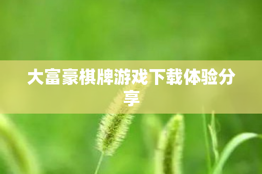 大富豪棋牌游戏下载体验分享图片