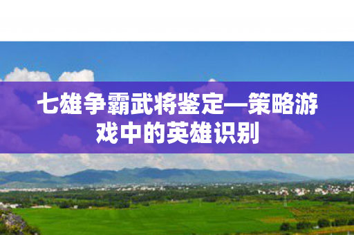 策略游戏中的英雄识别图片
